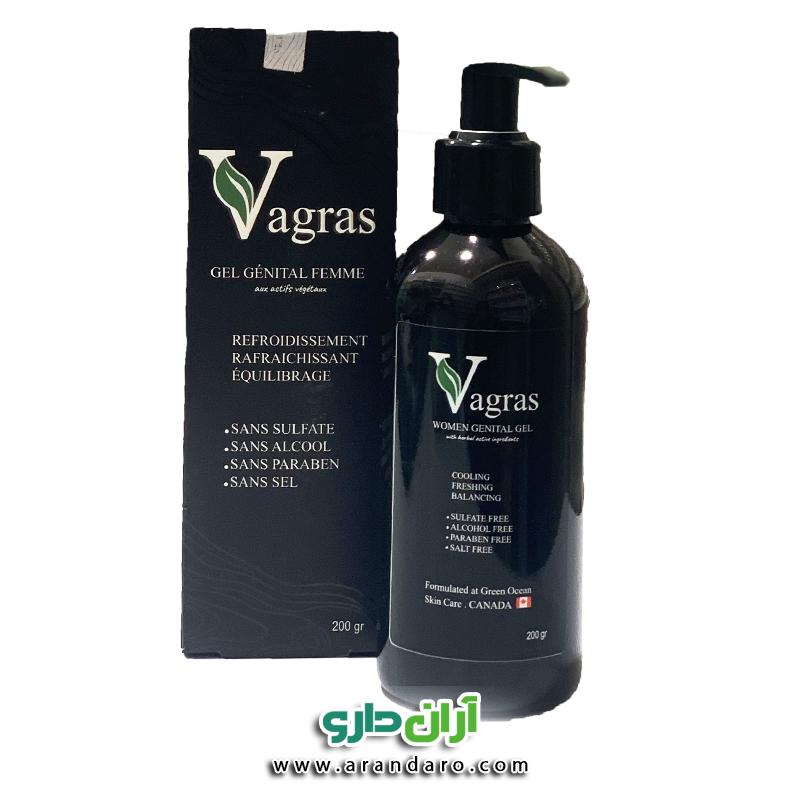 ژل شستشوی واگراس Vagras مخصوص بانوان کاملا گیاهی وزن 200 گرم